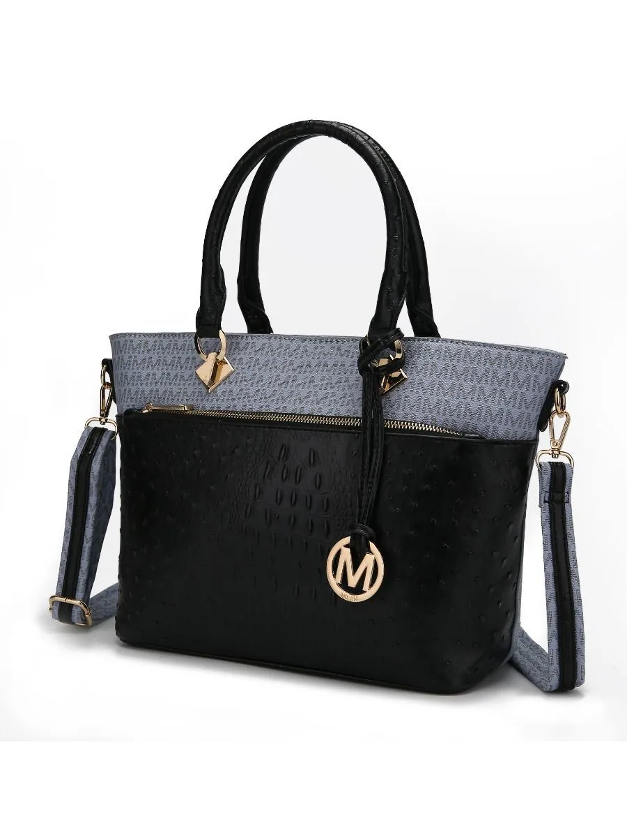 MKF Collection Grace Signature and Croc Embossed Tote Bag by Mia k