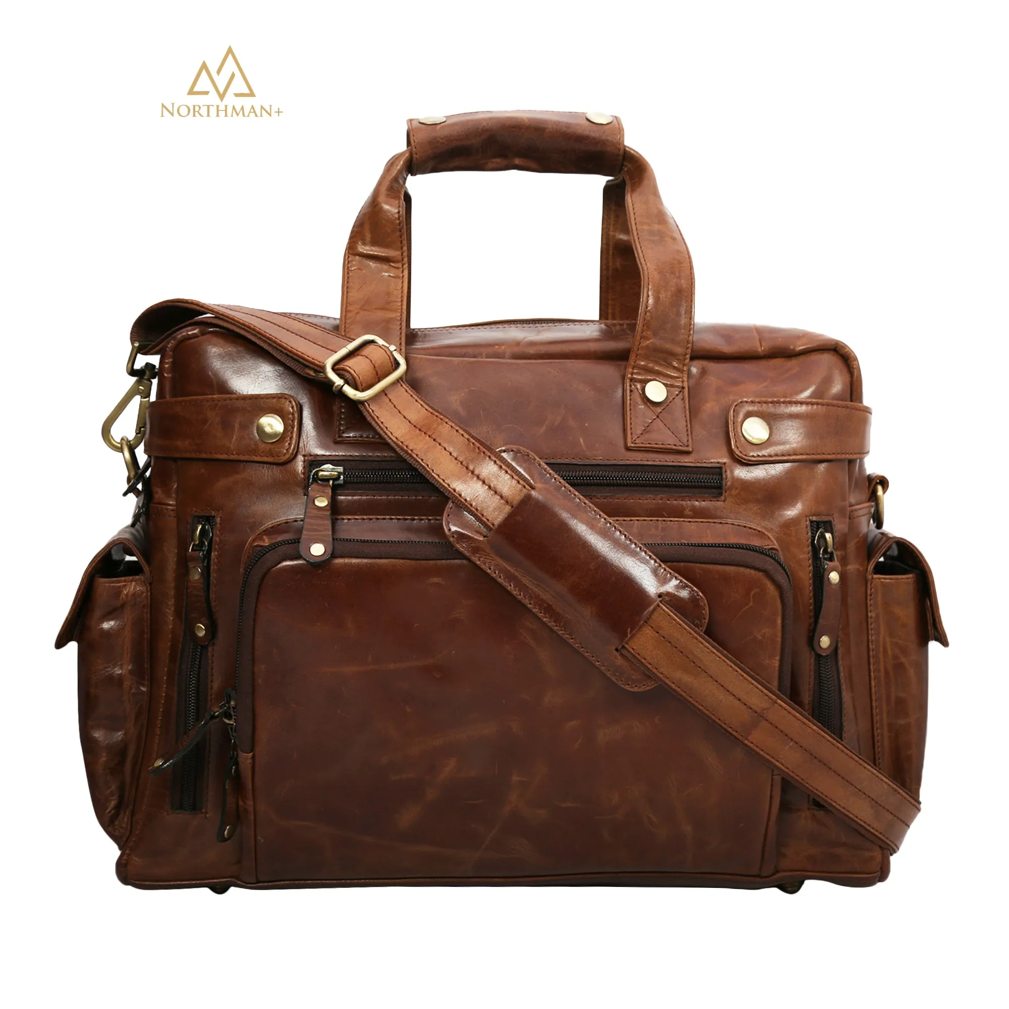 MultiPocket Dark Brown Travel Bag