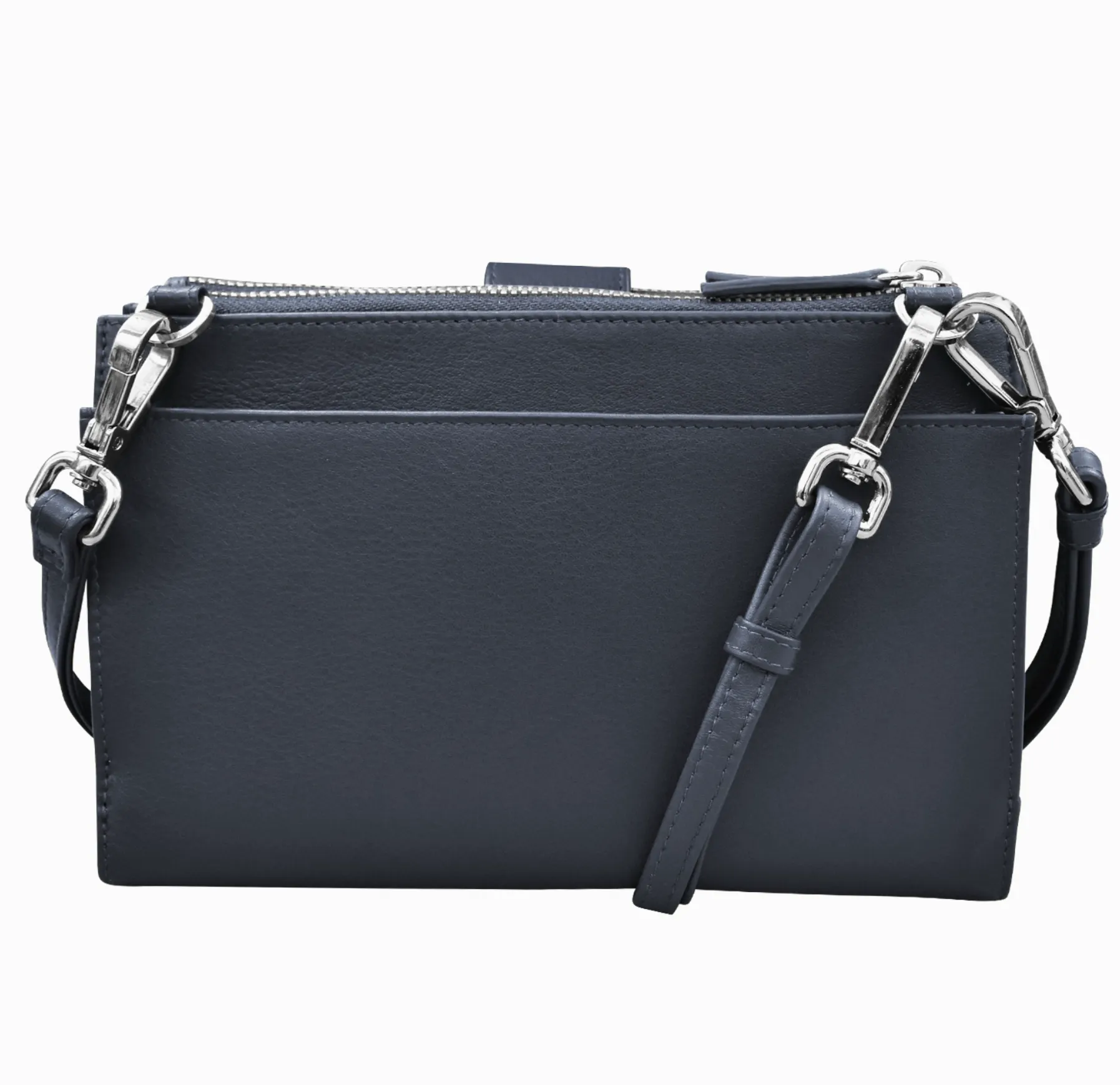 Navy Leather Organizer Phone Crossbody