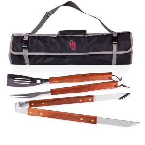 Oklahoma Sooners - 3-Piece BBQ Tote & Grill Set