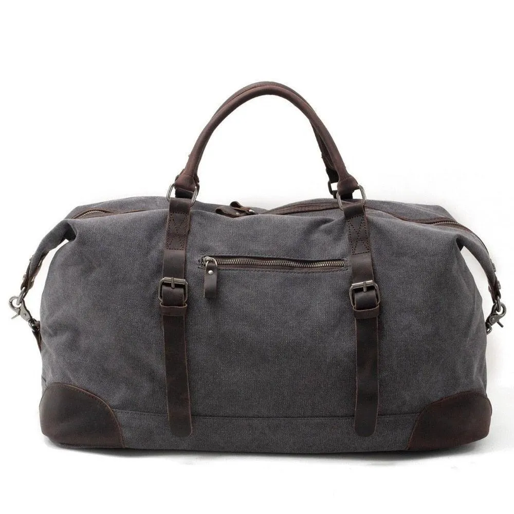 Oversized Travel Duffel Bag Canvas Leather