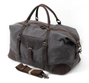 Oversized Travel Duffel Bag Canvas Leather