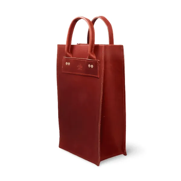 Padstal Square Wine Leather Bag