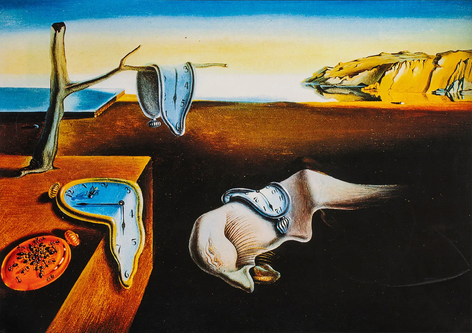 Persistence of Memory - Painted by Salvador Dali - Circa. 1931. High Quality Polyester Cotton Canvas Print. Ready to be Framed or Mounted. Available in 3 Sizes - Small - Medium or Large.