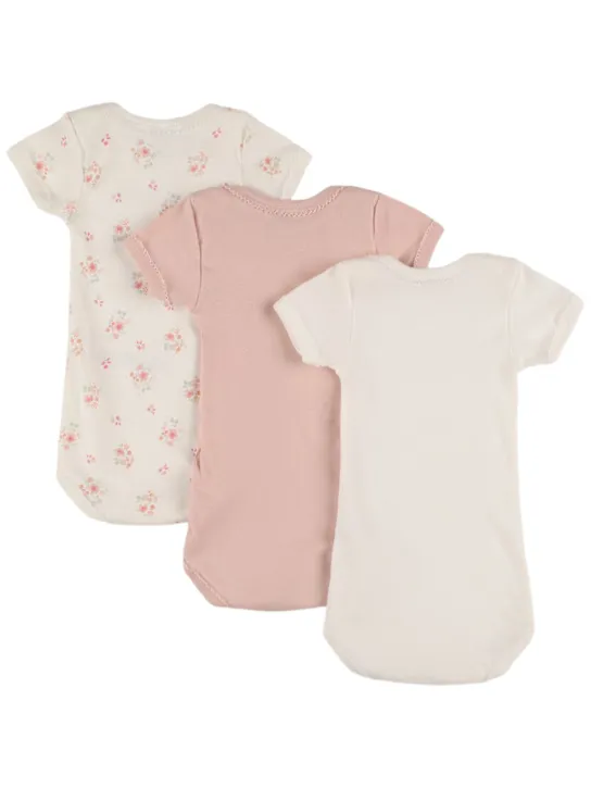 Petit Bateau   Set of 3 printed cotton bodysuits 