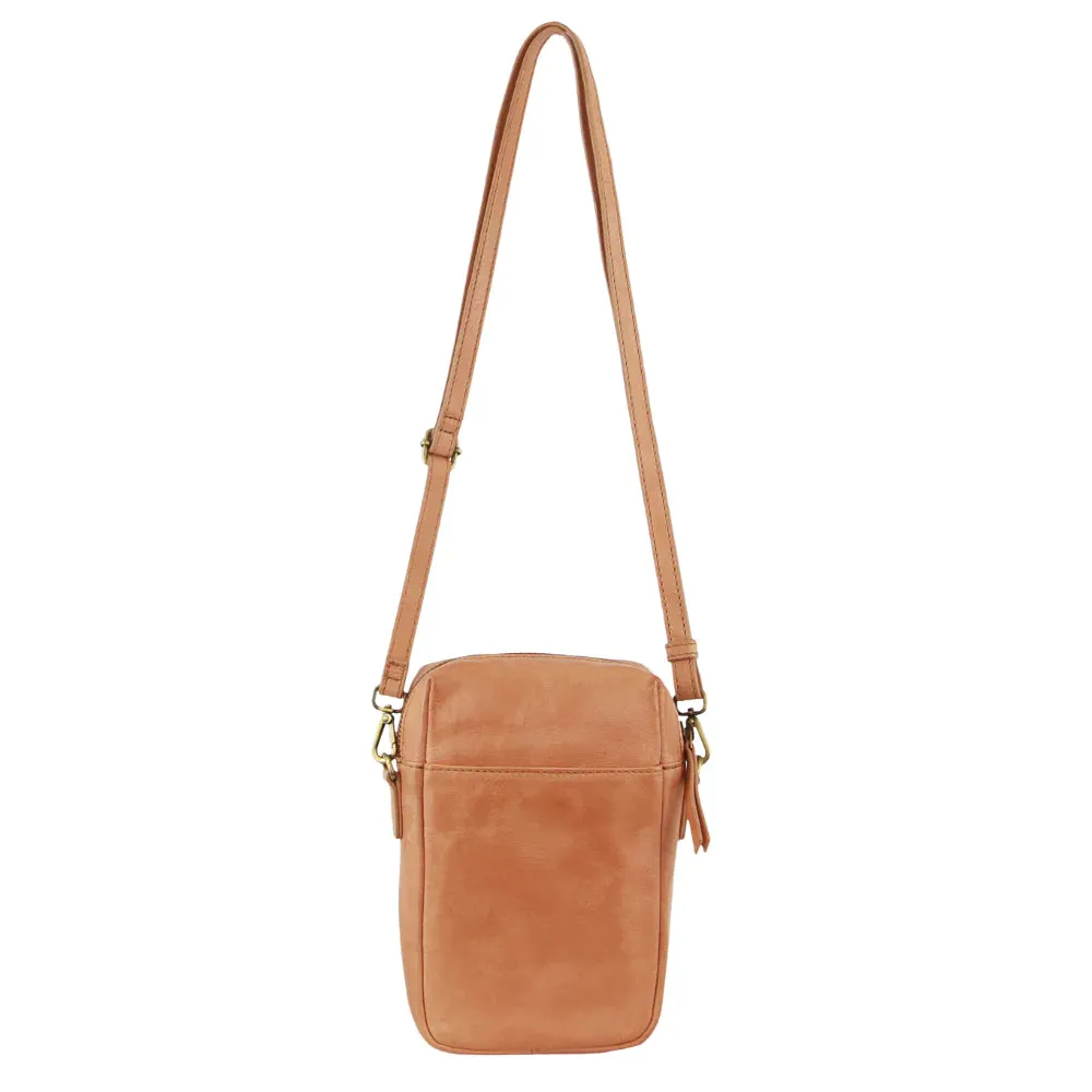 Pierre Cardin Embossed Leather Phone Bag - Apricot