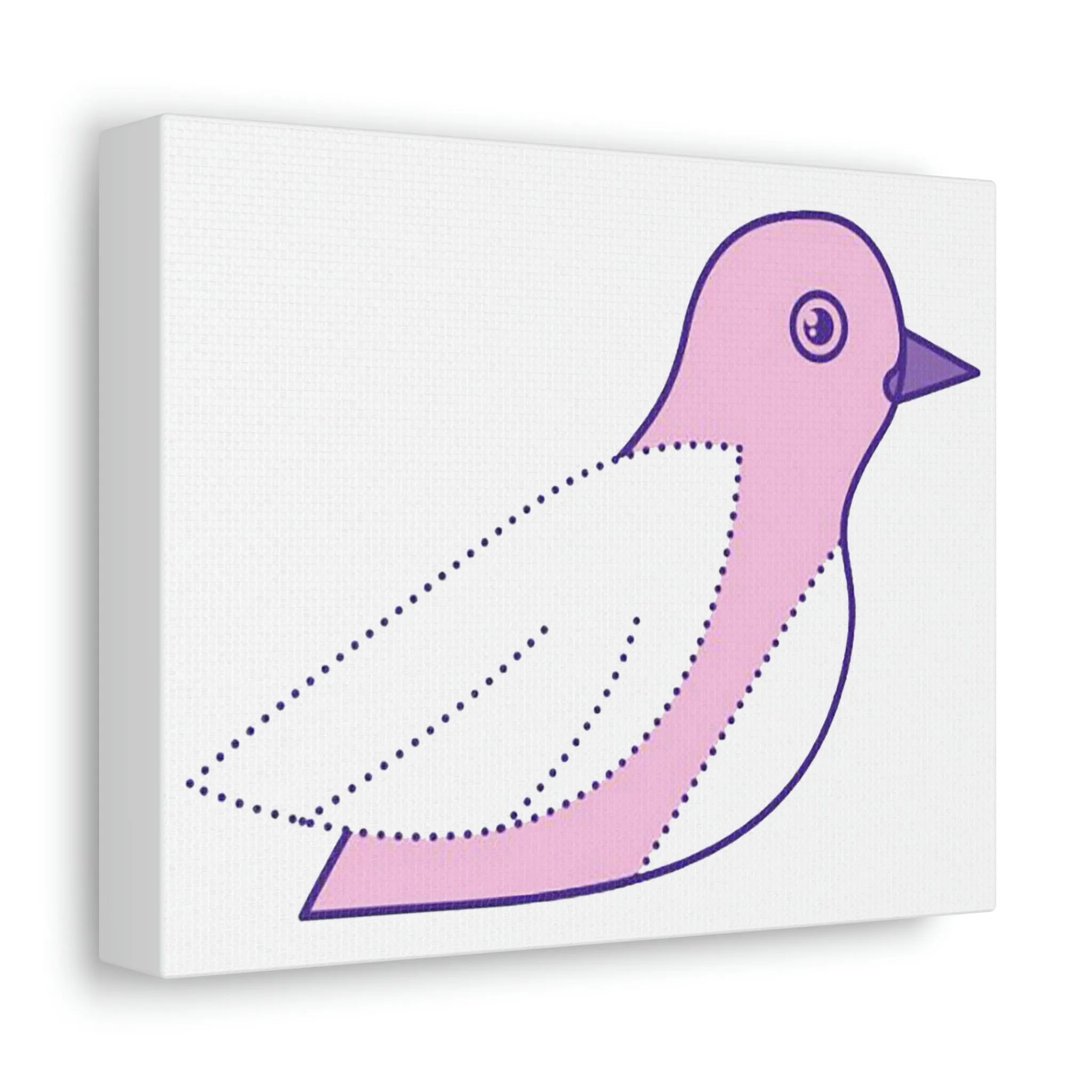 Pink and Purple Bird Stretched Canvas