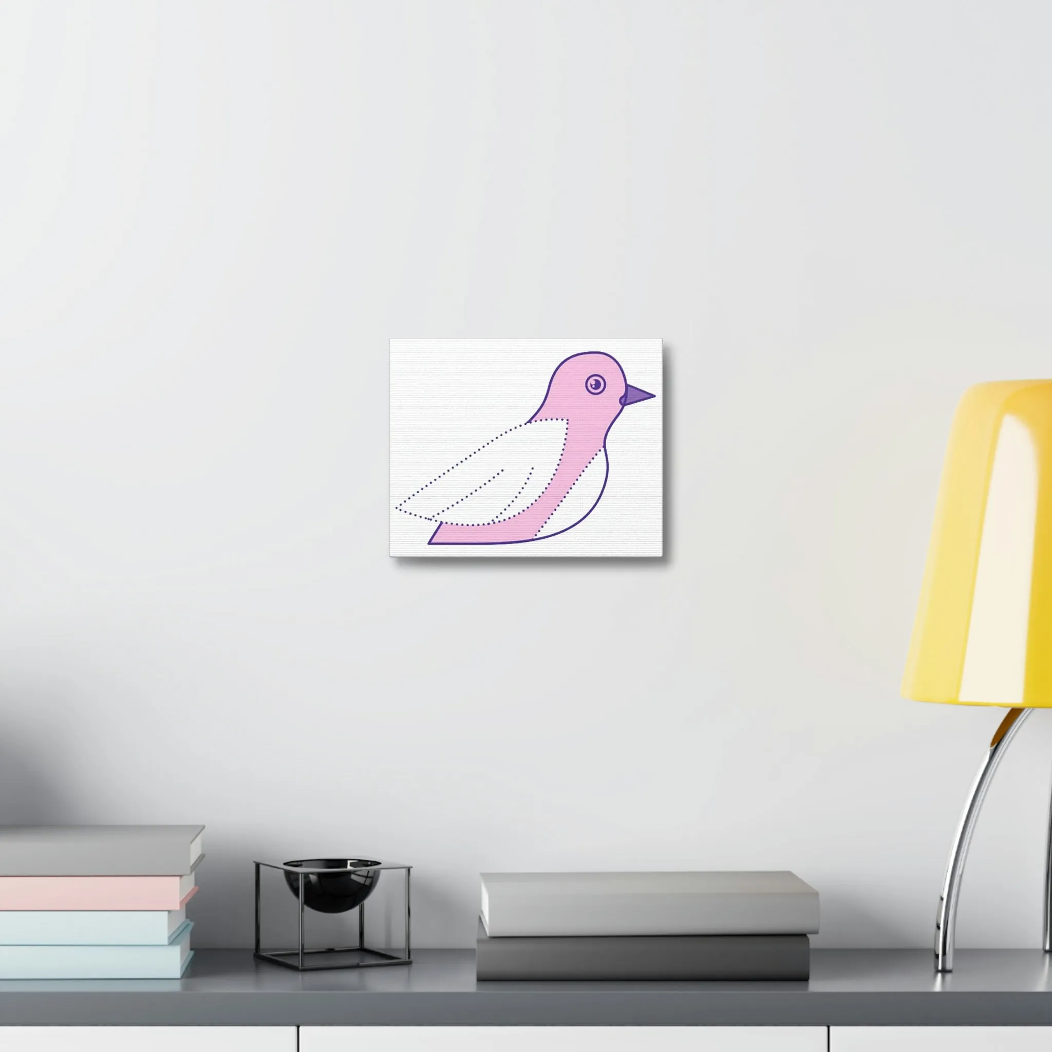 Pink and Purple Bird Stretched Canvas