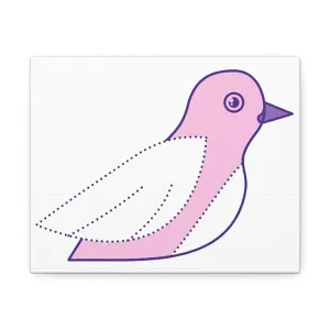 Pink and Purple Bird Stretched Canvas