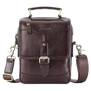 PLX™ Men's Leather Crossbody Messenger Satchel Shoulder Tablet Bag