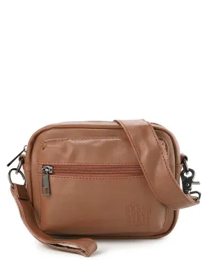 Pu Flight Mini Crossbody Bag - Tan