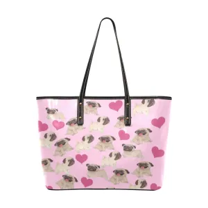 Pug & Heart Tote Bag