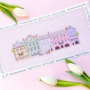 Rainbow Row Charleston Needlepoint Canvas