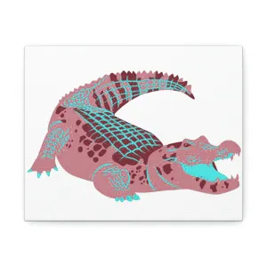 Red Alligator Stretched Canvas