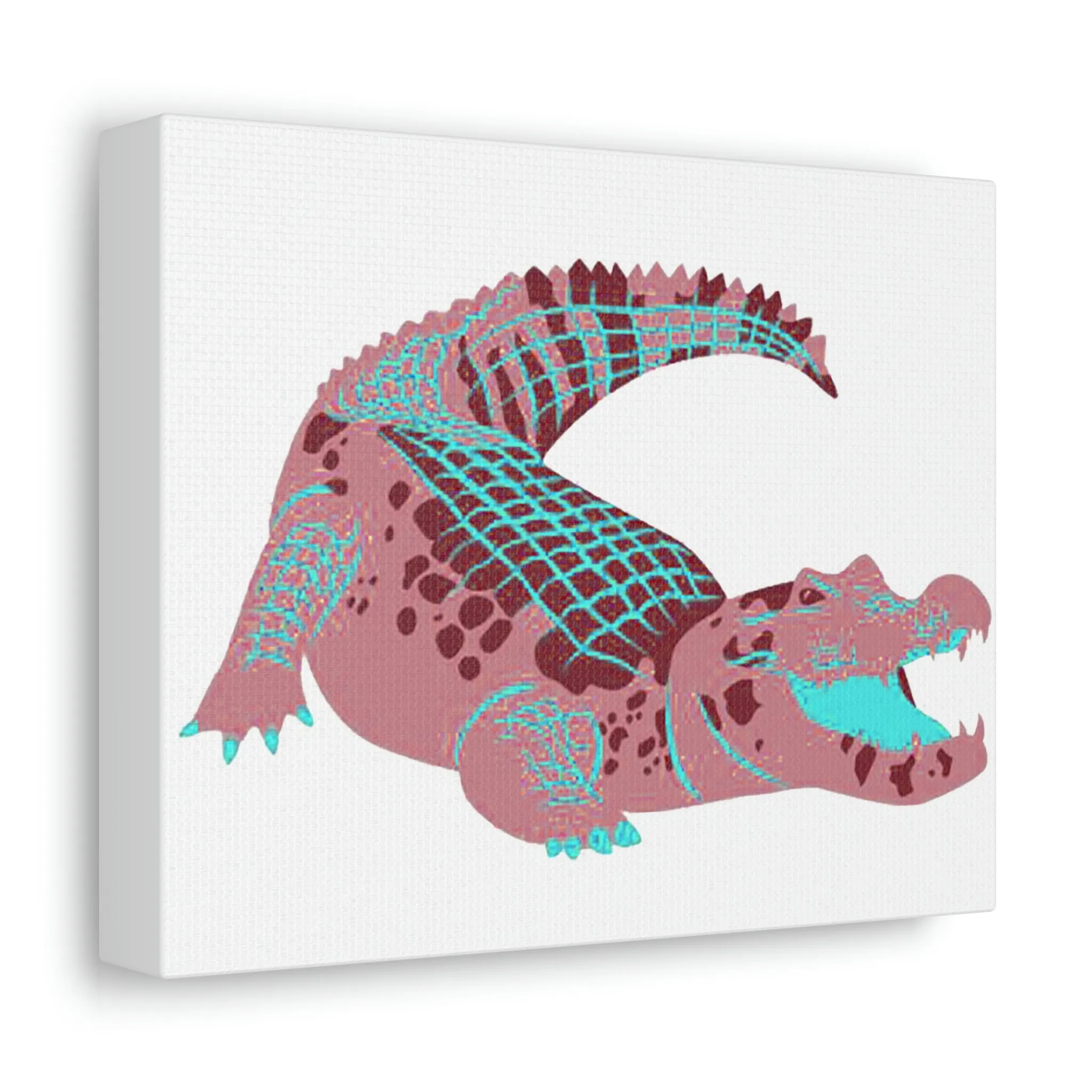 Red Alligator Stretched Canvas