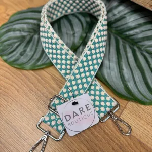 Replaceable Handbag Strap - Polka Blue/green