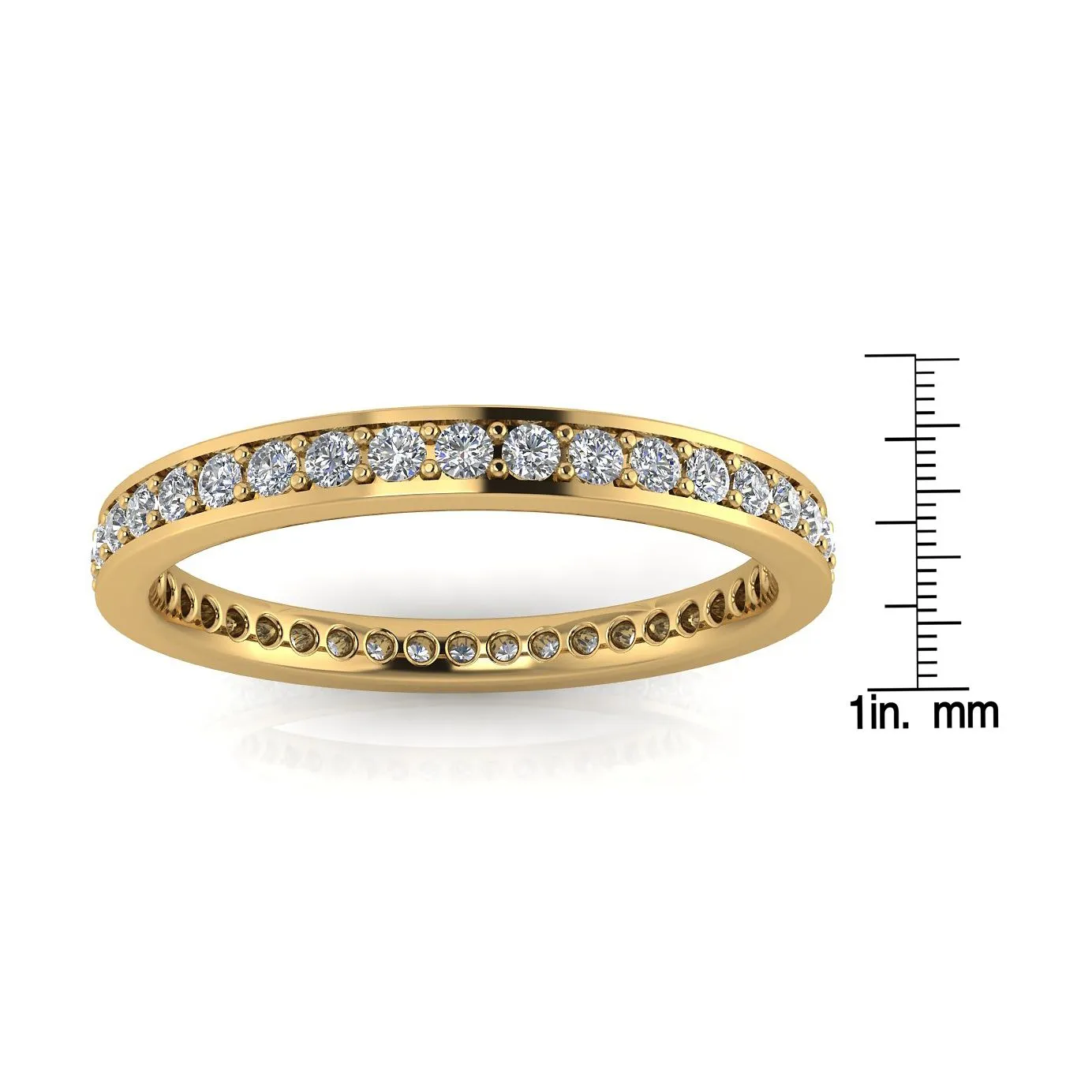 Round Brilliant Cut Diamond Channel Pave Set Eternity Ring In 14k Yellow Gold  (0.46ct. Tw.) Ring Size 6