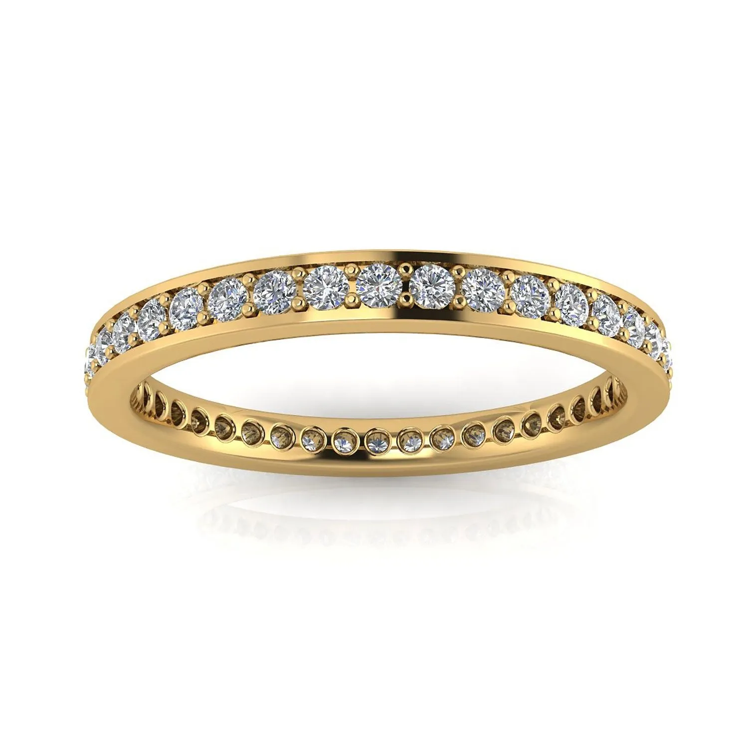 Round Brilliant Cut Diamond Channel Pave Set Eternity Ring In 14k Yellow Gold  (0.46ct. Tw.) Ring Size 6