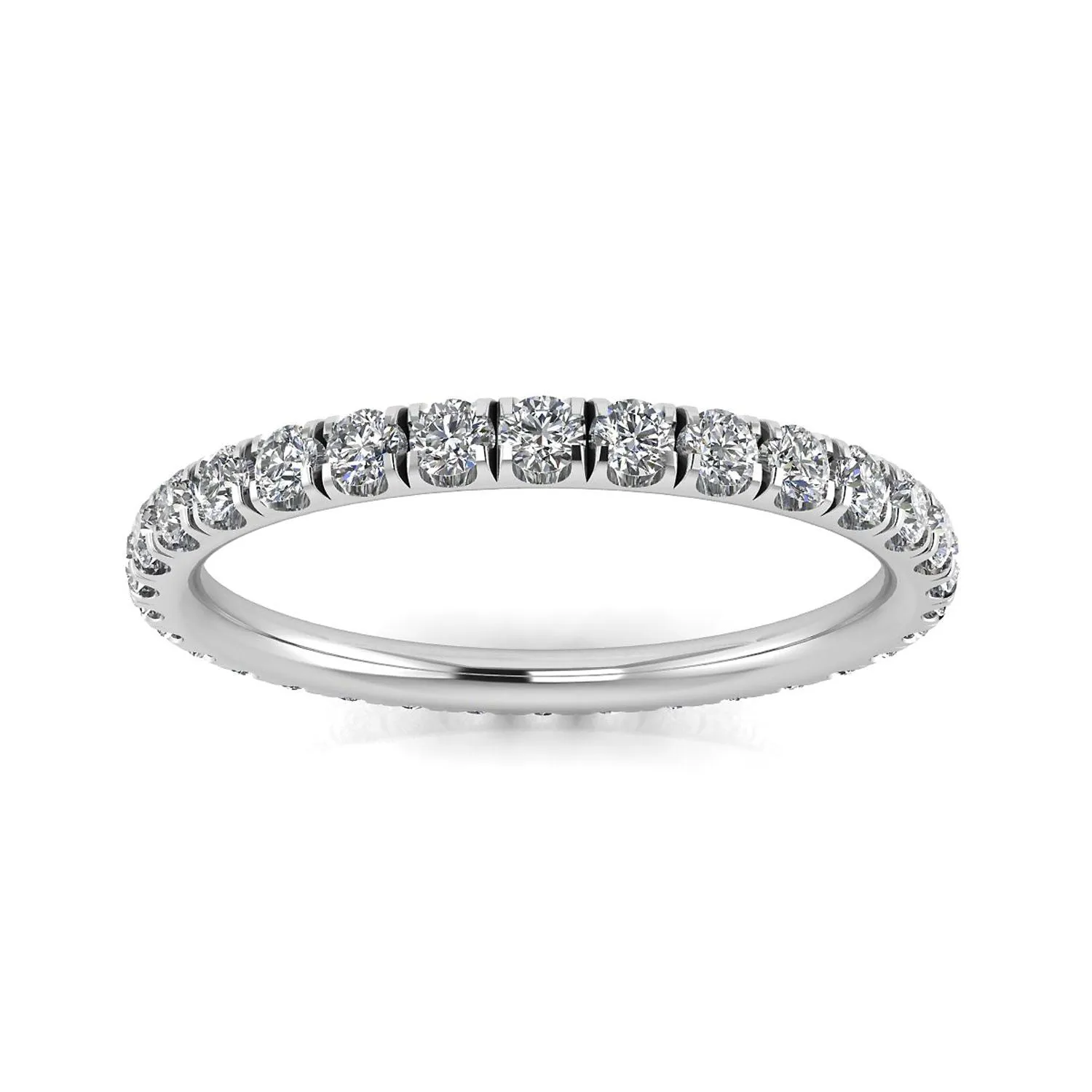 Round Brilliant Cut Diamond Split Prong Set Eternity Ring In 18k White Gold  (0.43ct. Tw.) Ring Size 4