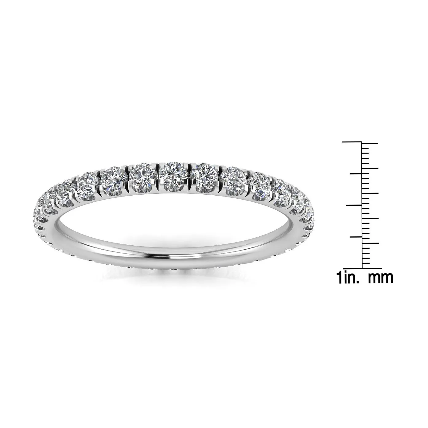 Round Brilliant Cut Diamond Split Prong Set Eternity Ring In 18k White Gold  (0.43ct. Tw.) Ring Size 4