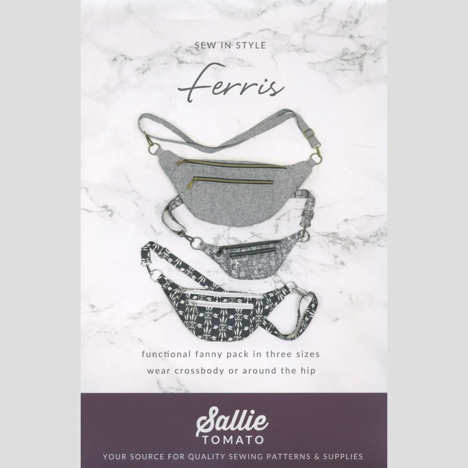 Sallie Tomato Ferris Fanny Pack Kit - Black Lite Faux Leather