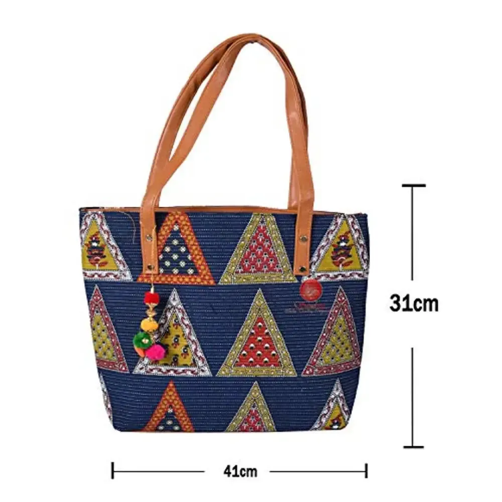 Saudeep India Hand Made Printed Ikat Traditional Shoulder Hand Bag For Women