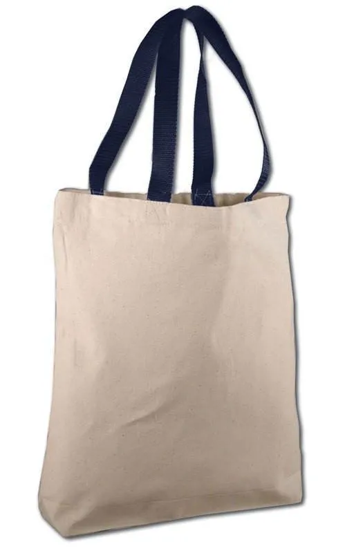 SET OF 24 COTTON CANVAS TOTE BAGS WITH CONTRAST HANDLES