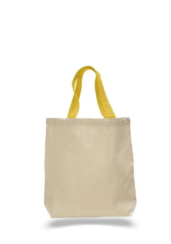 SET OF 24 COTTON CANVAS TOTE BAGS WITH CONTRAST HANDLES