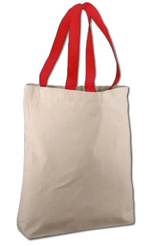 SET OF 24 COTTON CANVAS TOTE BAGS WITH CONTRAST HANDLES