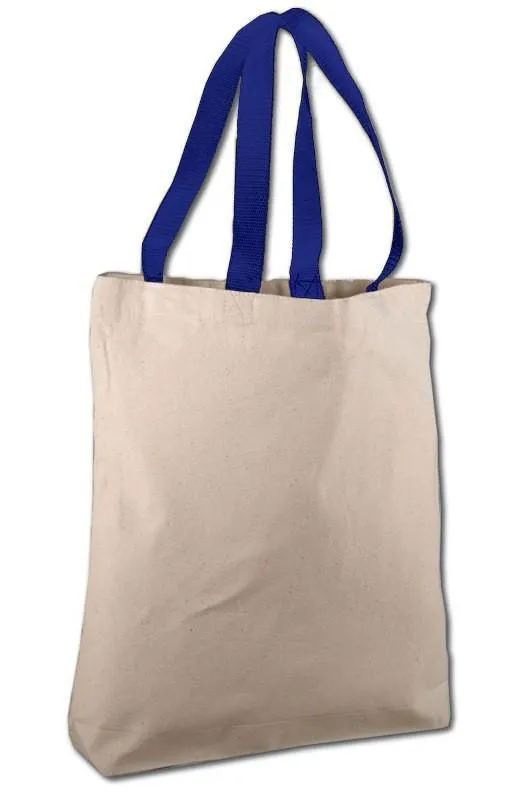 SET OF 24 COTTON CANVAS TOTE BAGS WITH CONTRAST HANDLES