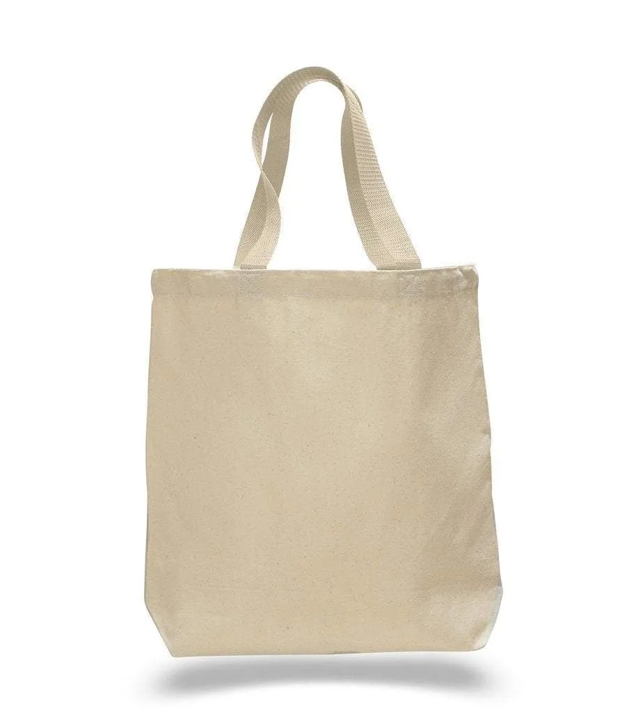 SET OF 24 COTTON CANVAS TOTE BAGS WITH CONTRAST HANDLES