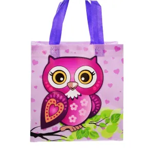 Small Purple Owl Printed PP Non-Woven Bag