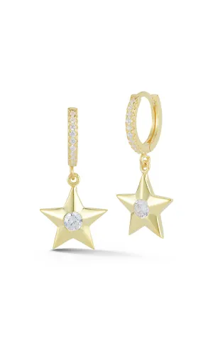 Star Charm Huggies Earring