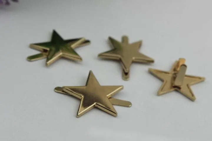 Star Purse Label 2/20pcs Bag Hardware Charm Light Gold Handmade Purse Handbag Making Metal Decoration 28mm 1 1/8" Wholesale Supplies