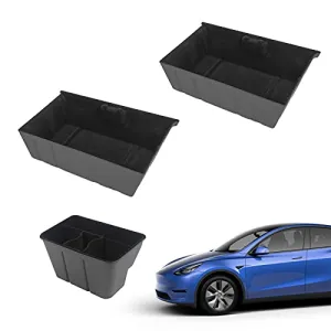 Storage Organizer Set(Two Under Seat Organizer Trays & One Rear Organizer Box) for 2020-2022 Tesla Model Y (3 Piece Set)