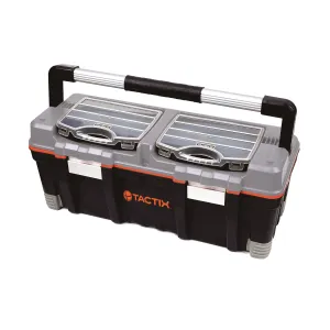 Tactix Full Length Handle Tool Box w/2 Organizer 26In