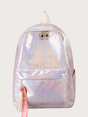 Tassel Decor Pocket Front Backpack