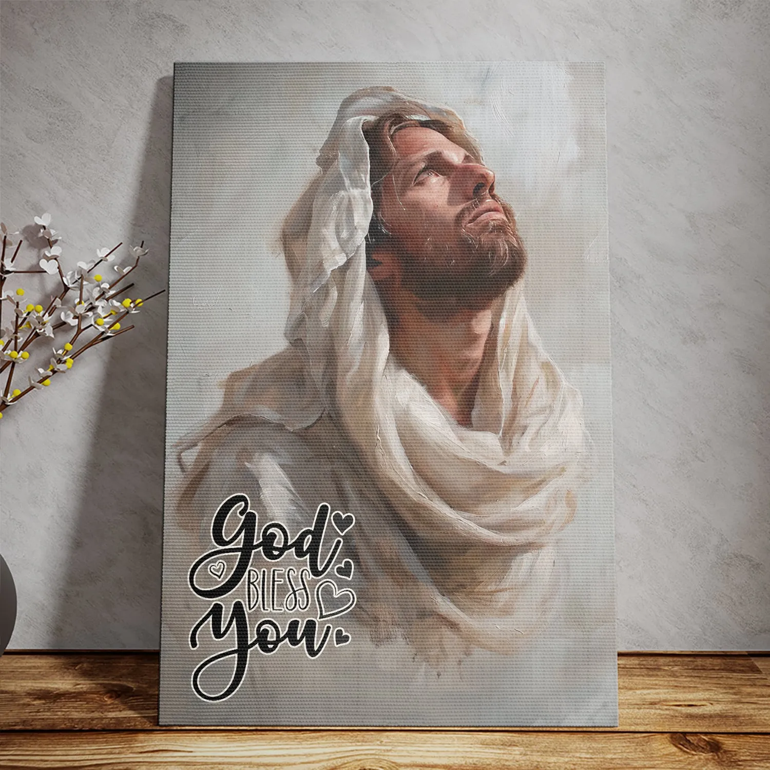 Teesdily | God Bless You Poster Canvas, Jesus Praying Poster Art, Faith Trust In Jesus Poster, Jesus Lover Gift, Religious Poster Canvas