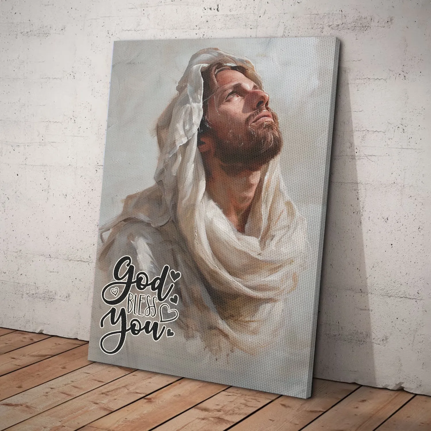 Teesdily | God Bless You Poster Canvas, Jesus Praying Poster Art, Faith Trust In Jesus Poster, Jesus Lover Gift, Religious Poster Canvas