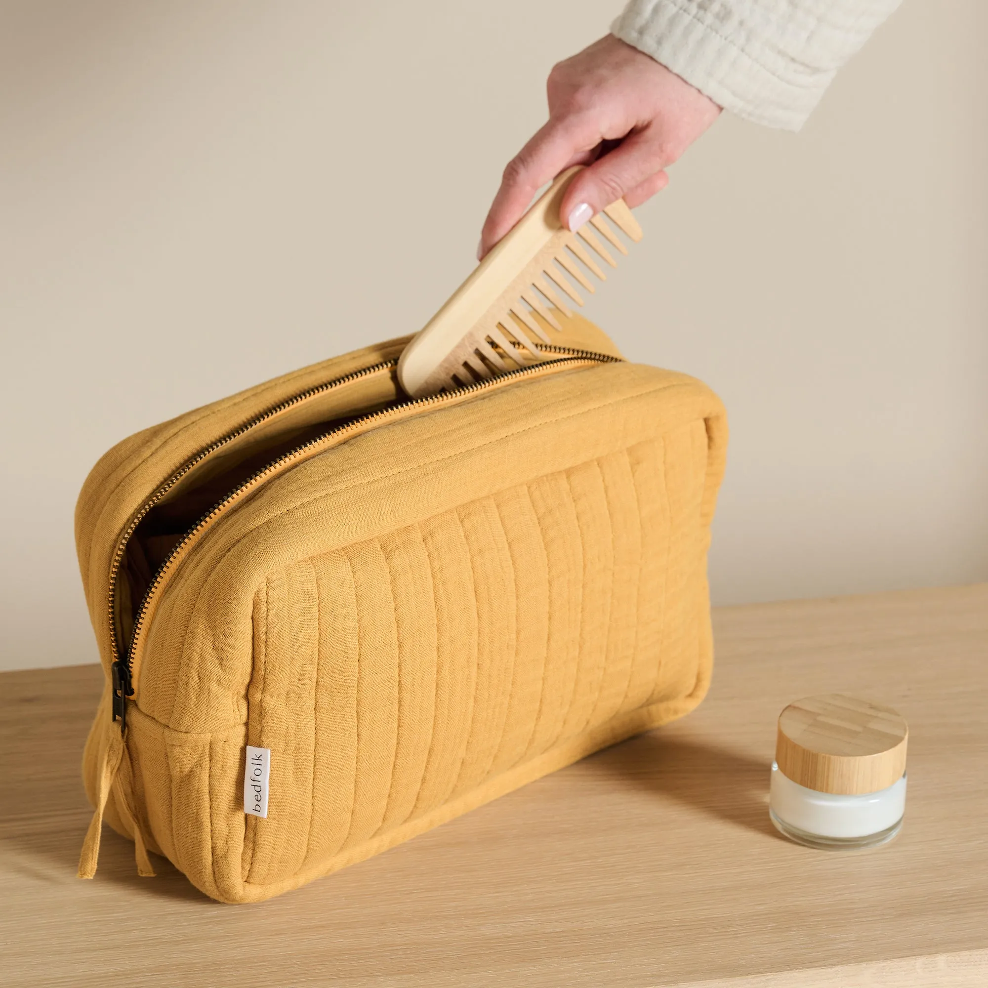 The Dream Cotton Wash Bag - Ochre