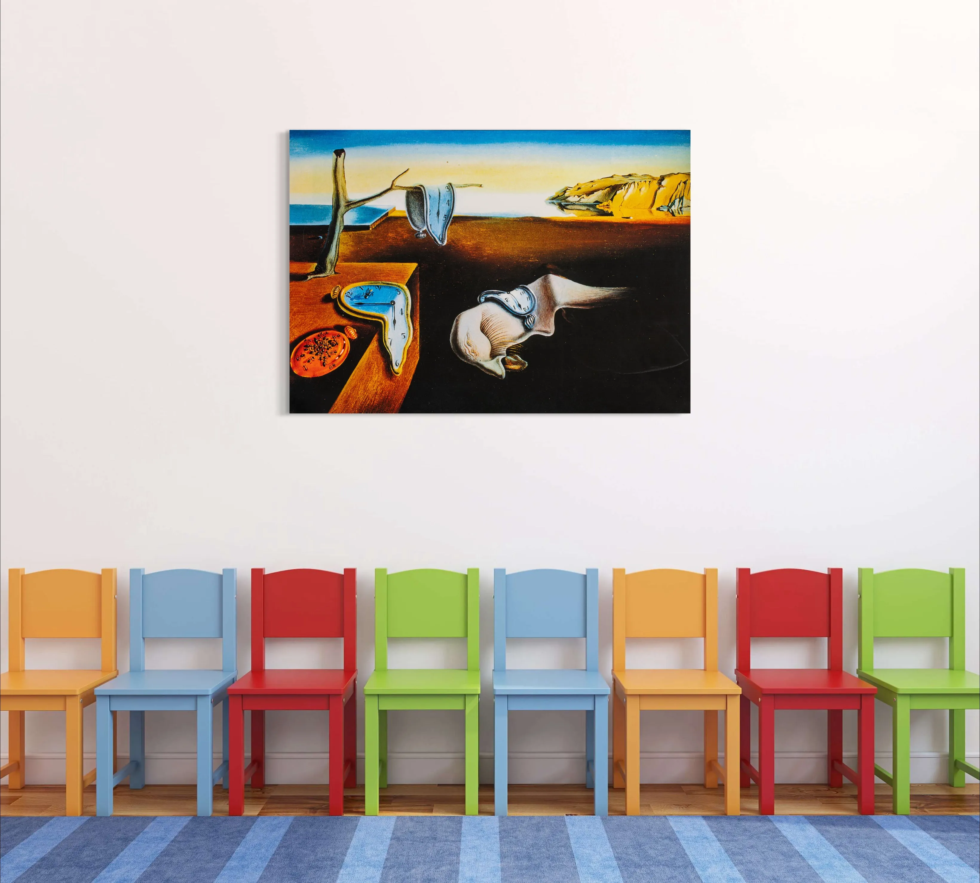 The Persistence of Memory - Painted by Salvador Dali - Circa. 1931. High Quality Polyester Cotton Canvas Print. Ready to be Framed or Mounted. Available in 3 Sizes - Small - Medium or Large.