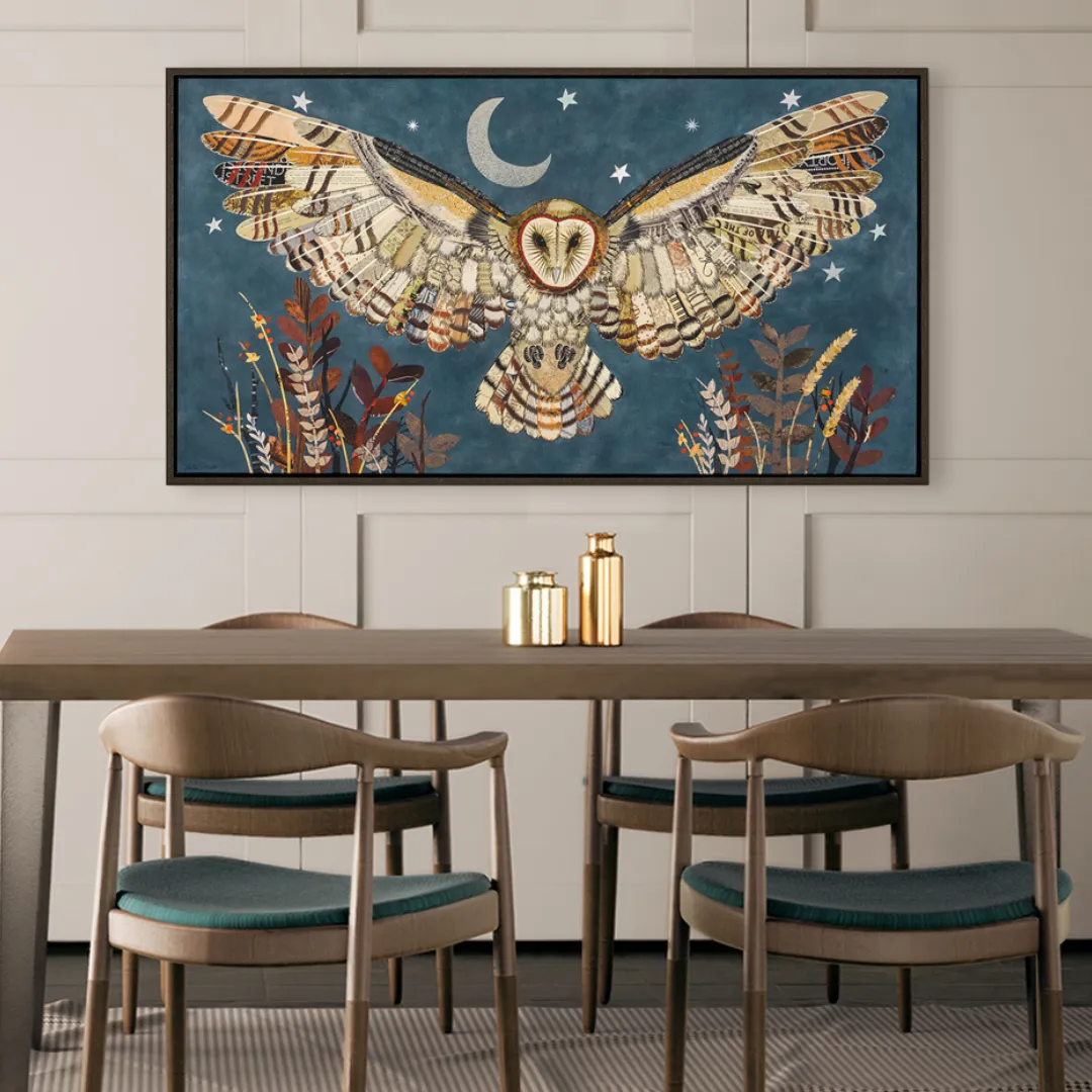 THE PROTECTOR (BARN OWL) canvas art print with float frame