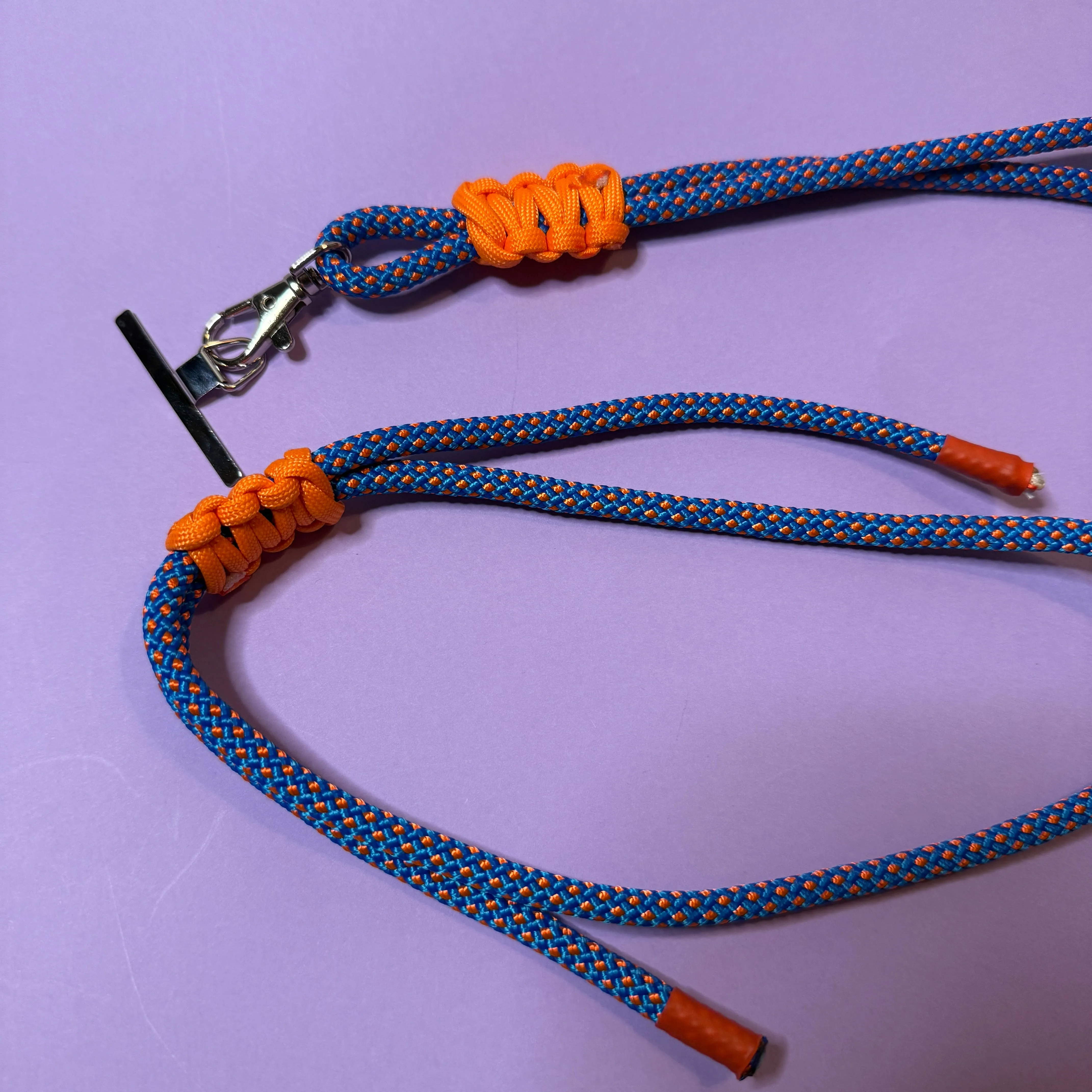 Thick Cord Phone strap lanyard blue orange