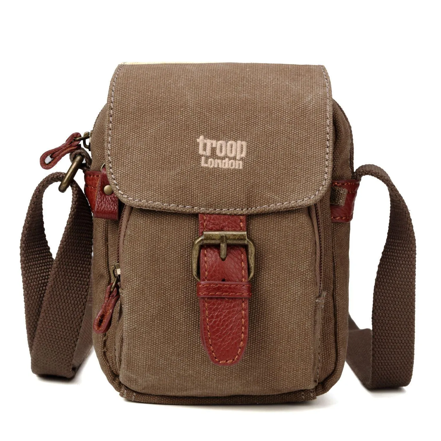 Troop London TRP0213 Classic Across Body Bag in Brown