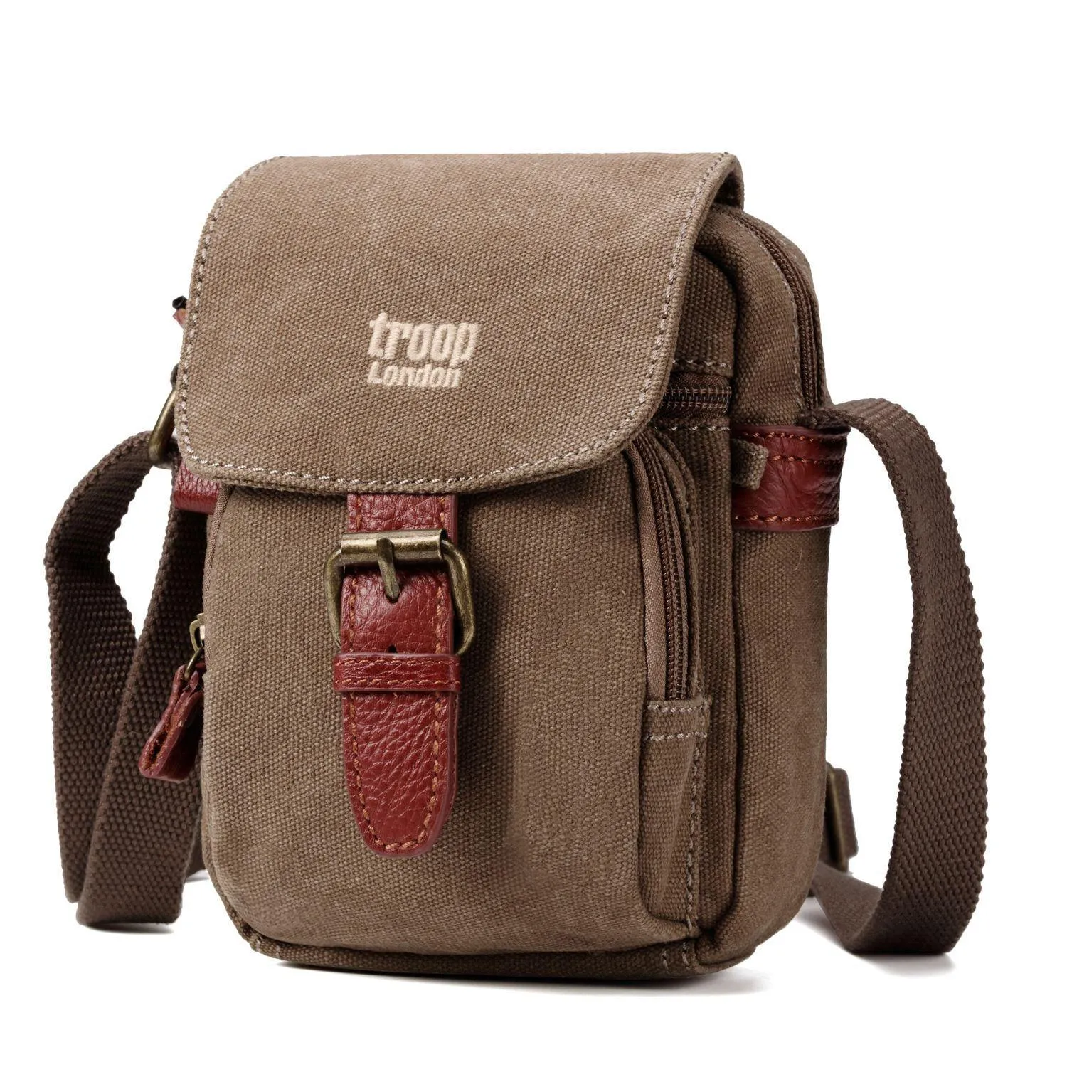 Troop London TRP0213 Classic Across Body Bag in Brown