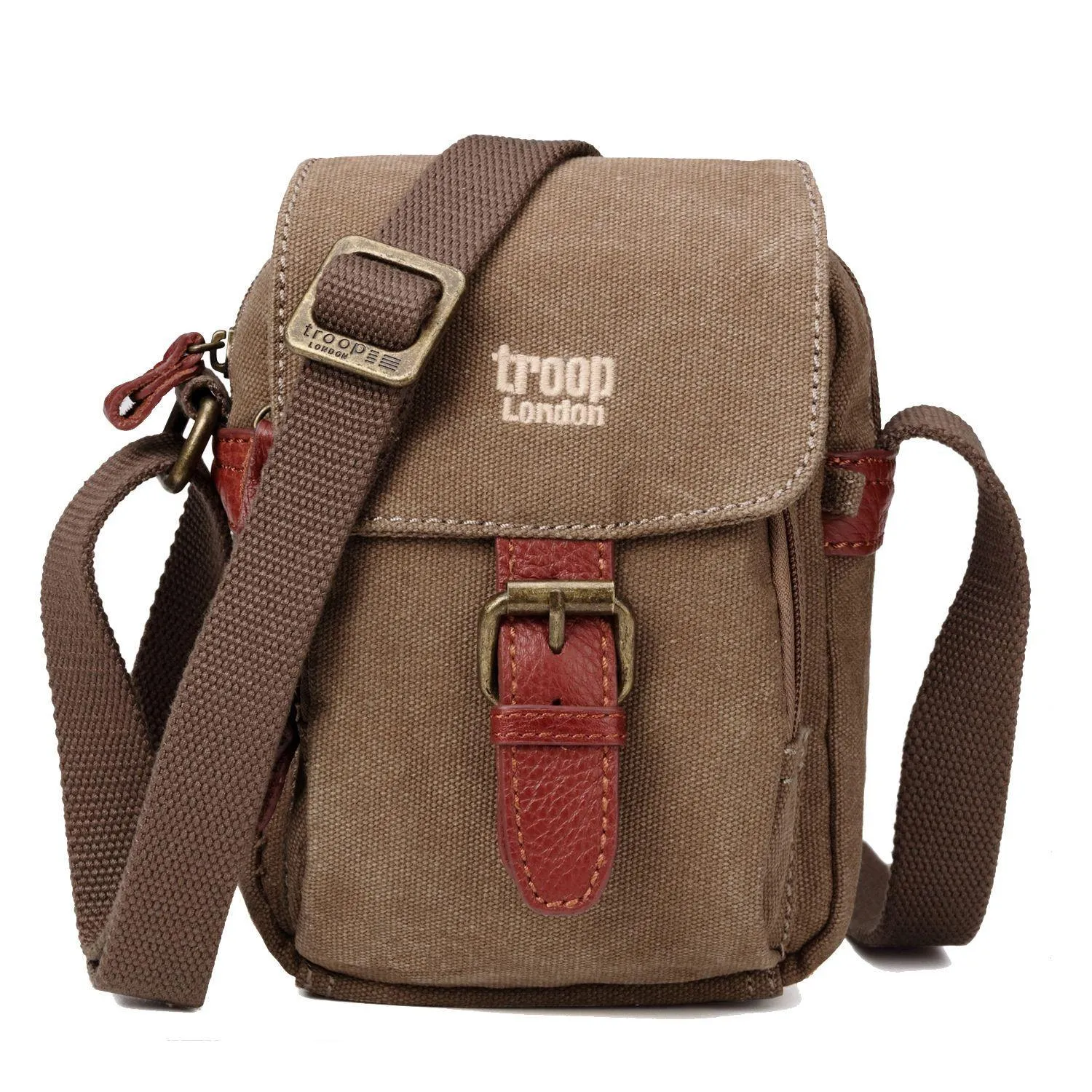 Troop London TRP0213 Classic Across Body Bag in Brown