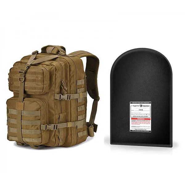 TuffyPacks Military Tactical Backpack   Level IIIA Bulletproof Armor Plate Package