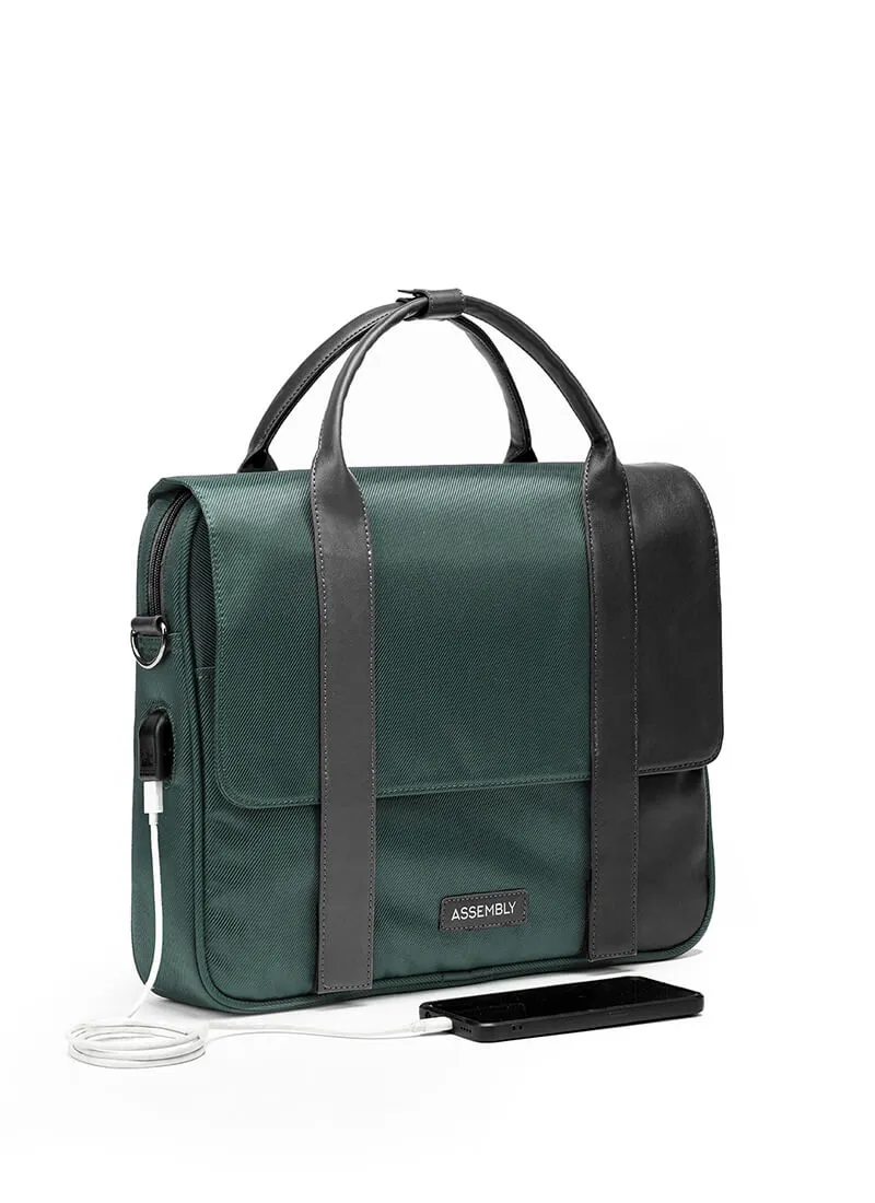 Urbix | Green | Premium Laptop Messenger Bag