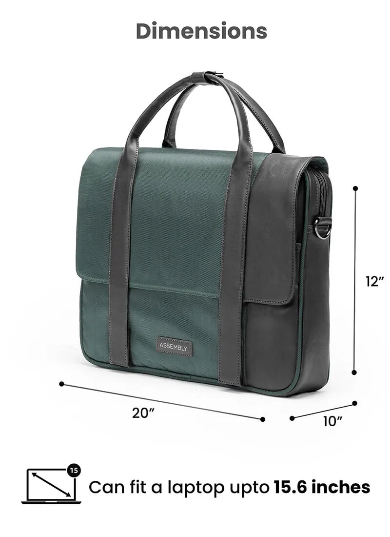 Urbix | Green | Premium Laptop Messenger Bag