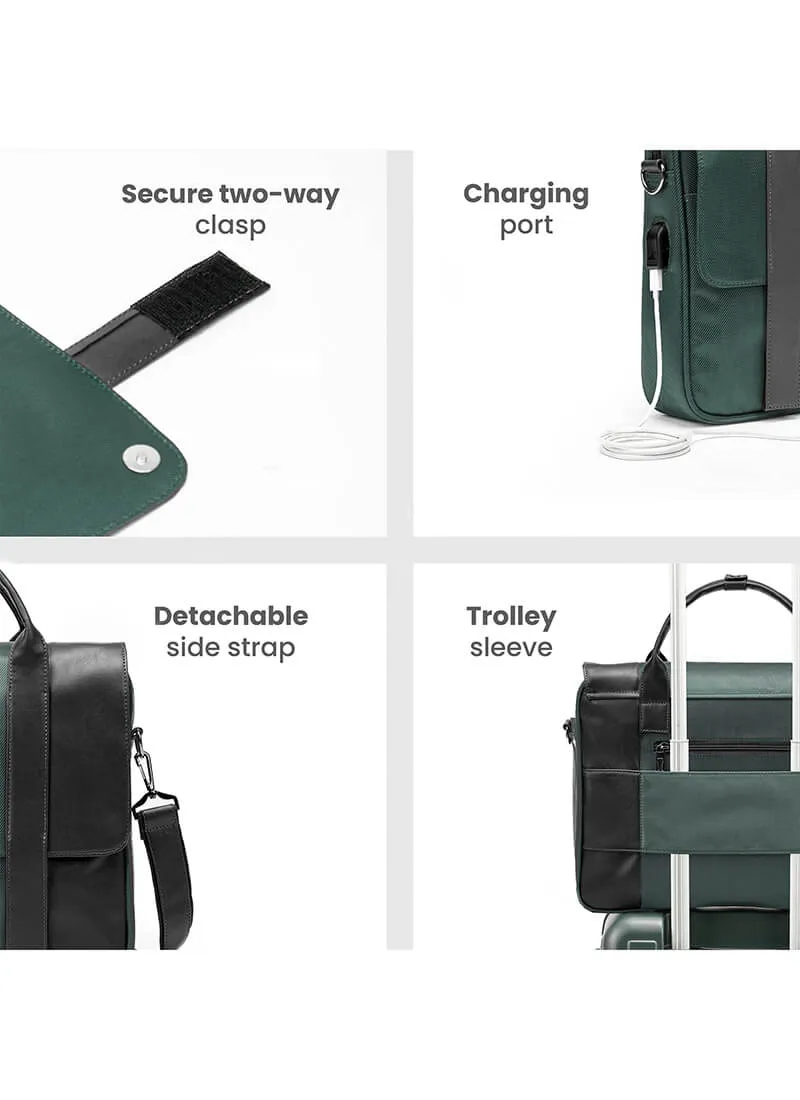 Urbix | Green | Premium Laptop Messenger Bag